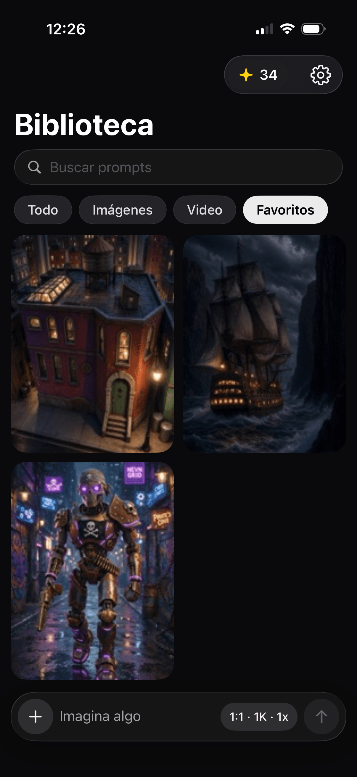 The Artify Lab library screen on iPhone